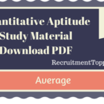 Quantitative Aptitude Average Tutorial  (Study Material)