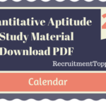 Quantitative Aptitude Calendar Study Material