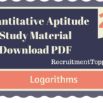 Quantitative Aptitude Logarithms Study Material