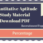 Quantitative Aptitude Percentage Tutorial  (Study Material)