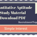 Quantitative Aptitude Simple Interest Study Material