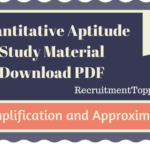 Quantitative Aptitude Simplification and Approximation Tutorial  (Study Material)