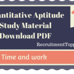 Quantitative Aptitude Time and Work Study Material