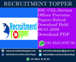 SSC CGL Section Officer Previous Papers Solved Download Held 06.01.2008