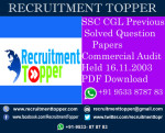 SSC CGL Previous Solved Question Papers Commercial Audit Held 16.11.2003