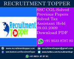 SSC CGL Solved Previous Papers Solved Tax Assistant Held 29.03.2009
