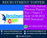 SSC CGL Solved Previous Papers Tier 1 Paper 2 Held 16.09.2012