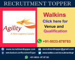 Agility Logistics Walkins for Freshers at Chennai