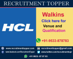 HCL Walkins for Freshers at Hyderabad