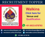 IARI Walkins for Experienced at New Delhi