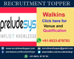 PreludeSys India Walkins for Freshers at Chennai
