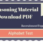 Alphabet Test Reasoning Material for All Competitive Exams | PDF Download