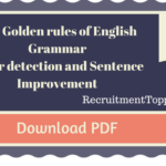 100 Golden rules of English Grammar for Error detection and Sentence Improvement