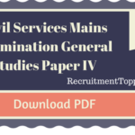 Civil Services Mains Examination General Studies Paper IV Download  PDF
