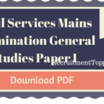 Civil Services Mains Examination General Studies Paper I Download