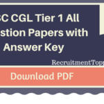 SSC CGL Tier 1 All Question Papers with Answer Key PDF Download