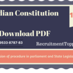 Comparision of procedure in parliament and State Legislature | Indian Constitution Download PDF