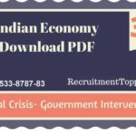 Indian Economy | Global Crisis- Government Interventions Download PDF