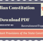 Important Provisions of the State Constitution | Indian Constitution