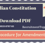 Indian Constitution | Procedure for Amendment Download PDF